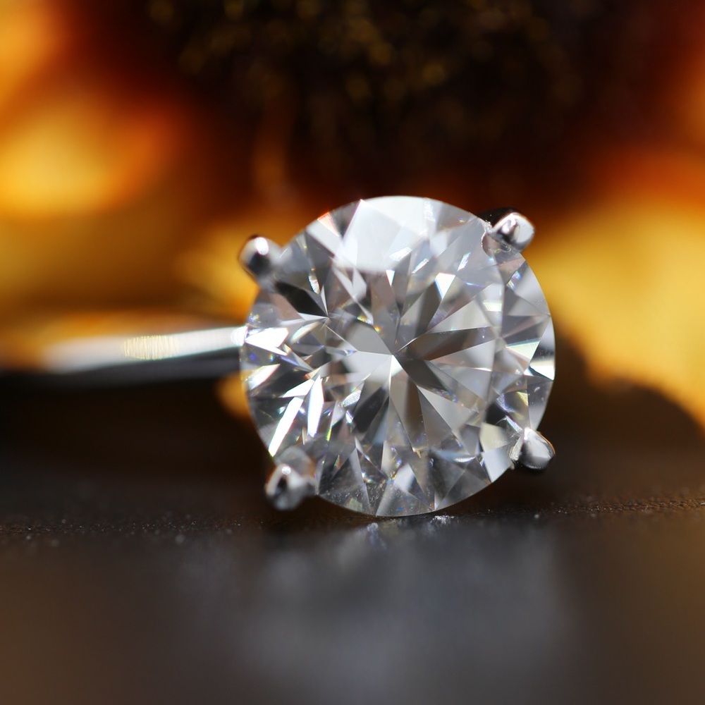 3 carat Round Brilliant Diamond White Gold Engagement Ring